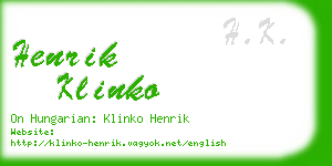 henrik klinko business card